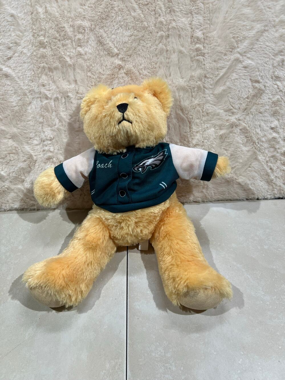 Philadelphia Eagles Coach Bear Plush 13” NFL Teddy Green Jacket EUC